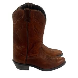 Laredo Tucson Trucker Boot Men 9D Brown Leather Western Cowboy Round Toe 28 1807